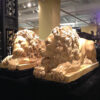 JBA095 Marble Lying Lions on Base Sculpture Set JBA095 Marble Lying Lions on Base Sculpture Set