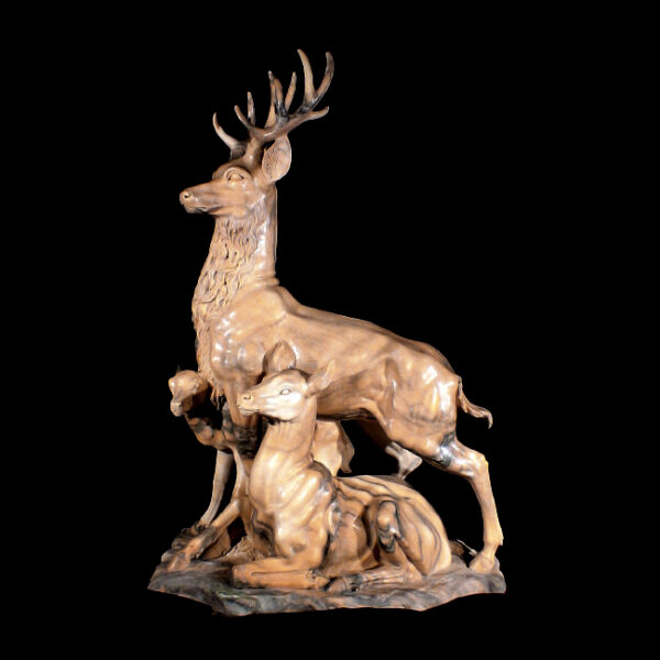 JBA110 Marble Deer Family Sculpture