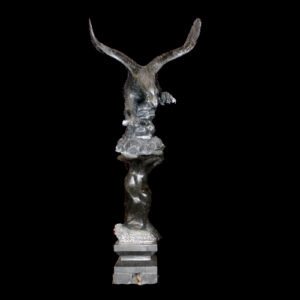 JBA190 Marble Eagle on Pedestal Sculpture