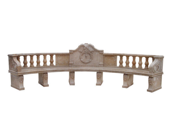 JBB011 Marble Classical Bench with Reef by Metropolitan Galleries Inc