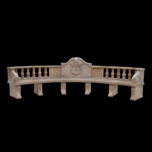 JBB011 Marble Classical Bench with Reef by Metropolitan Galleries Inc b