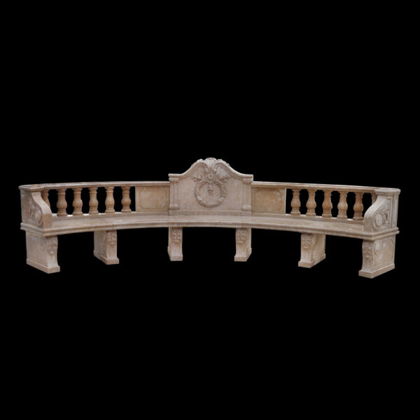JBB011 Marble Classical Bench with Reef by Metropolitan Galleries Inc b