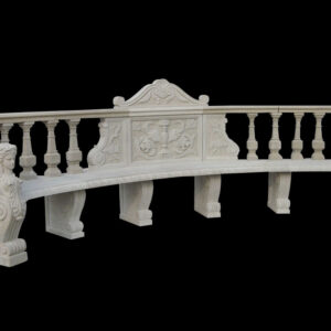JBB014 Marble Caryatid Classical Bench by Metropolitan Galleries Inc-Recovered b