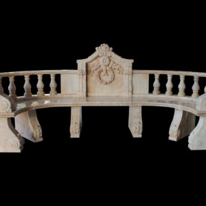 JBB021 Marble Classical Bench with Reef by Metropolitan Galleries Inc b