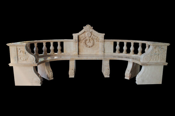 JBB021 Marble Classical Bench with Reef by Metropolitan Galleries Inc b