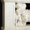 Marble Cupid with Rose Vine Balustrade in White