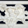 Marble Cupid with Rose Vine Balustrade in White