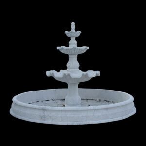 JBF033 Marble Three Tier Fountain with Basin by Metropolitan Galleries Inc