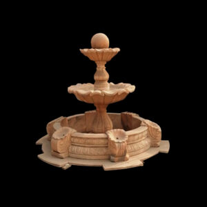 JBF058 Marble Classical Two Tier Fountain with Basin by Metropolitan Galleries Inc