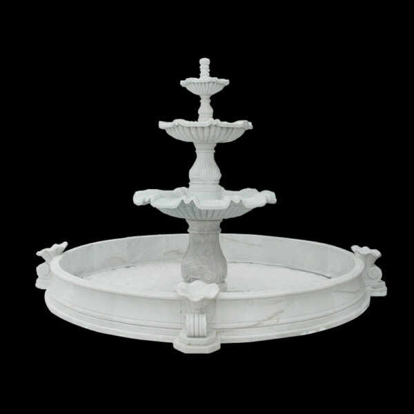 JBF059 Marble Three Tier Fountain with Basin Customizable Size by Metropolitan Galleries Inc JBF059 Marble Three Tier Fountain with Basin Customizable Size by Metropolitan Galleries Inc