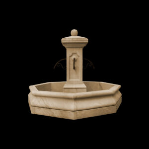 JBF1208 Marble Classic Octagonal Column Fountain in Egyptian Cream Marble by Metropolitan Galleries Inc