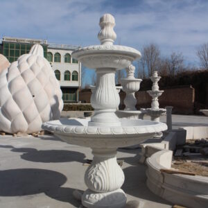 JBF1400 Classic White Marble Two Tier Fountain