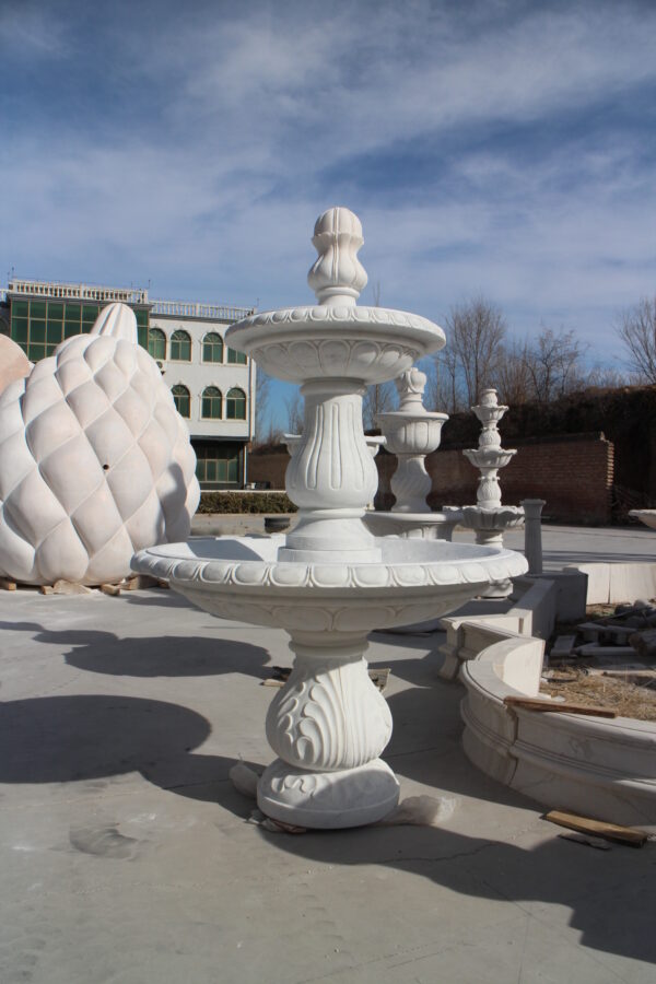 JBF1400 Classic White Marble Two Tier Fountain