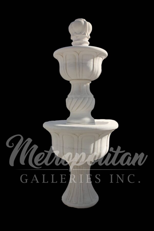 JBF1500 White Marble Two Tier 'Custard Cup' Fountain Black Background-Photoroom wm JBF1500 White Marble Two Tier 'Custard Cup' Fountain Black Background-Photoroom wm