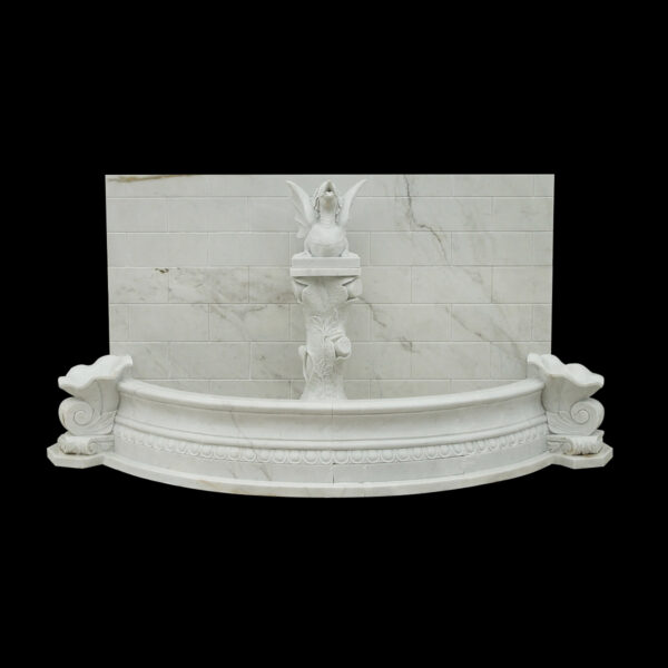 JBF2014 Marble Dragon Wall Fountain in Masha White by Metropolitan Galleries Inc