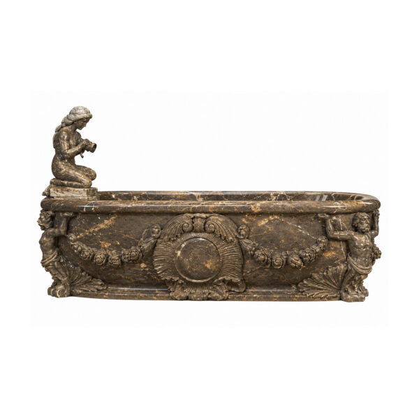 Marble Bathtub with Woman Pouring Water