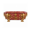 JBF248 Red Marble Bathtub with Gold Elephant Heads by Metropolitan Galleries Inc JBF248 Red Marble Bathtub with Gold Elephant Heads by Metropolitan Galleries Inc