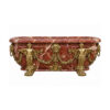 Marble Red Bathtub with Copper Accents