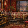 JBF249 Red Marble Bathtub with Gold Accents by Metropolitan Galleries Inc Vignette WM