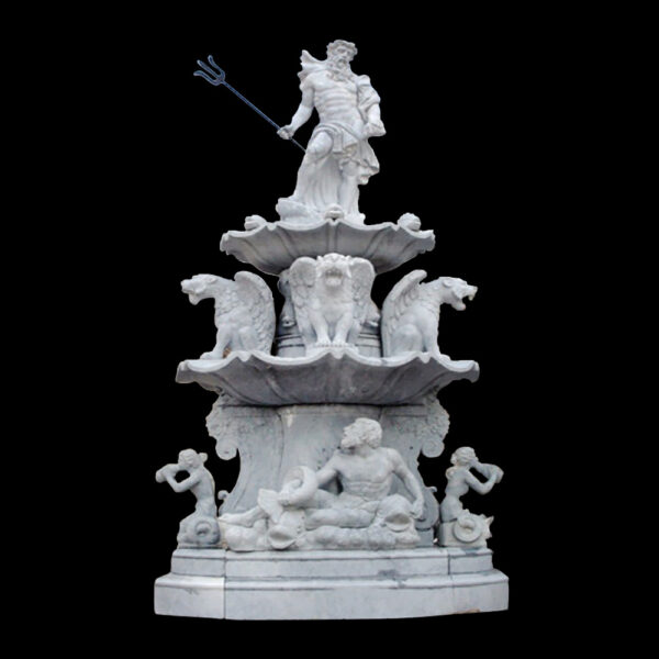 JBF813 Marble Neptune Tier Fountain with Gryphons by Metropolitan Galleries Inc JBF813 Marble Neptune Tier Fountain with Gryphons by Metropolitan Galleries Inc