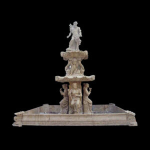 JBF821 Marble Neptune Tier Fountain & Basin by Metropolitan Galleries Inc