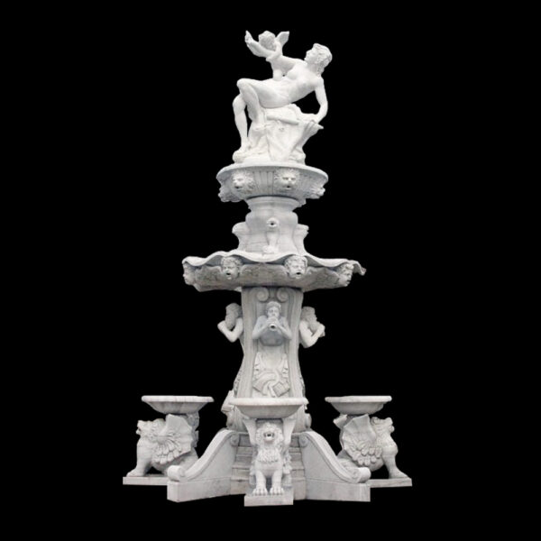 JBF824 Marble Lady Tier Fountain with Cupids & Lions by Metropolitan Galleries Inc JBF824 Marble Lady Tier Fountain with Cupids & Lions by Metropolitan Galleries Inc