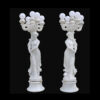 JBL2000 Carved Marble Rococo Style Lady Torchiere Set by Metropolitan Galleries Inc