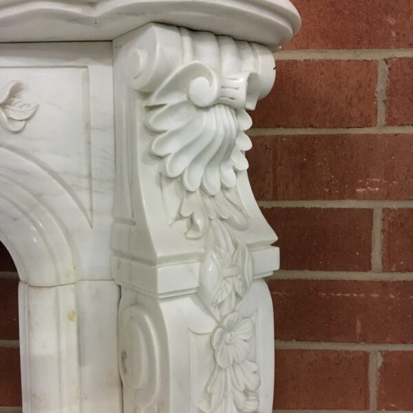 Marble French Garland Fireplace Surrounding Mantel