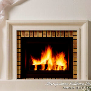 sgm52975 WHITE FIREPLACE AND BURNING FIRE