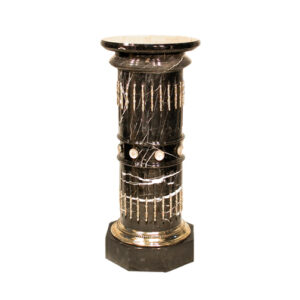 JBP079015 Marble Elaborate Pedestal with Bronze Accents 18 x 18 x 40 inches by Metropolitan Galleries Inc