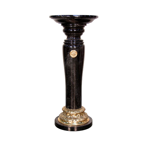 JBP079025 Marble Classical Pedestal Panda Black with Bronze Accents 17 x 39 inches by Metropolitan Galleries Inc JBP079025 Marble Classical Pedestal Panda Black with Bronze Accents 17 x 39 inches by Metropolitan Galleries Inc