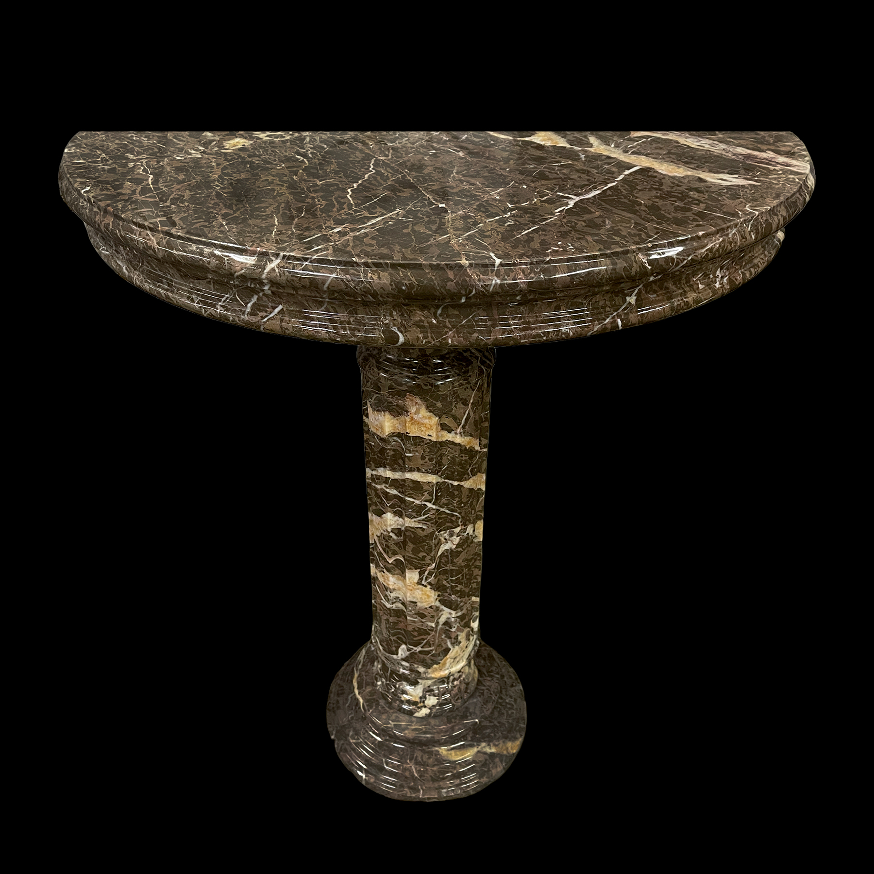 JBP902 Marble Demilune Console Table in Emperador Brown by Metropolitan Galleries Inc JBP902 Marble Demilune Console Table in Emperador Brown by Metropolitan Galleries Inc