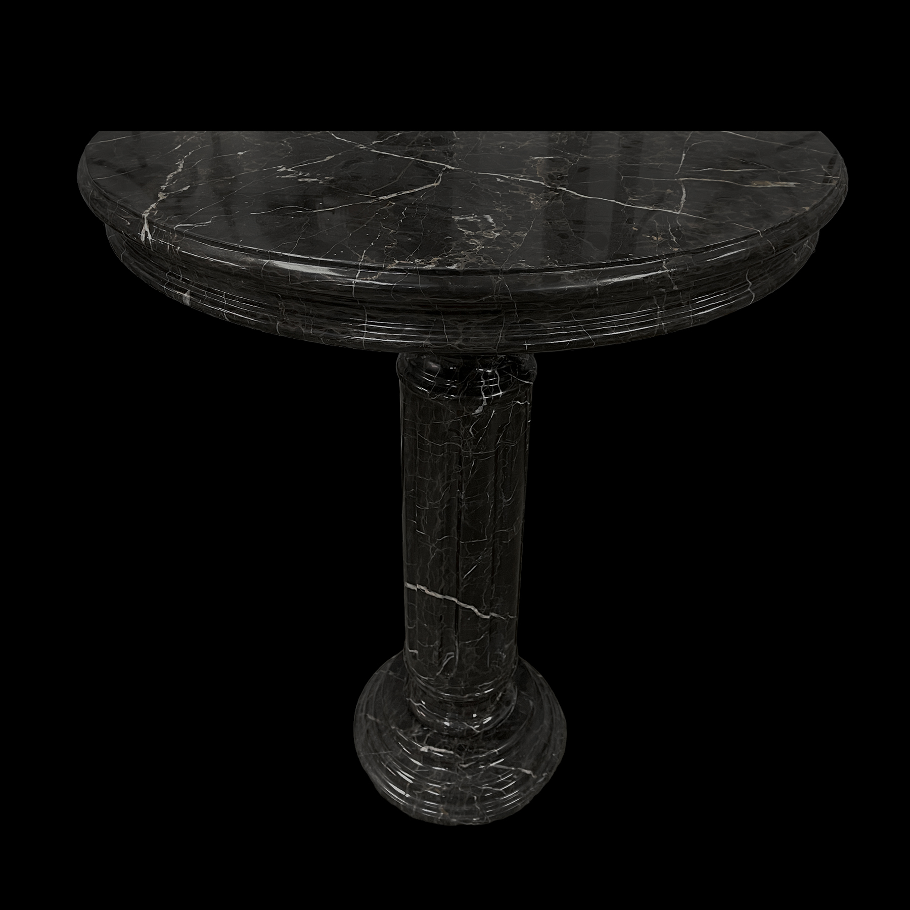 JBP903 Marble Demilune Console Table in Nero Galaxy by Metropolitan Galleries Inc JBP903 Marble Demilune Console Table in Nero Galaxy by Metropolitan Galleries Inc