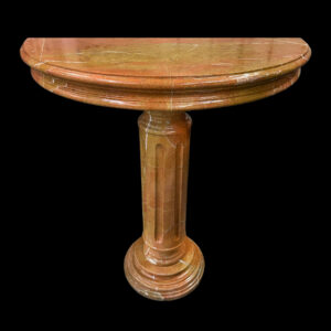 JBP904 Marble Demilune Console Table in Sahara Orange by Metropolitan Galleries Inc