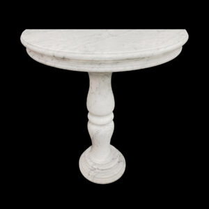 JBP905 Marble Demilune Console Table in White Frost by Metropolitan Galleries Inc