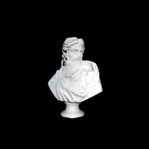 JBS206 Marble Bust of Zeus Sculpture by Metropolitan Galleries Inc