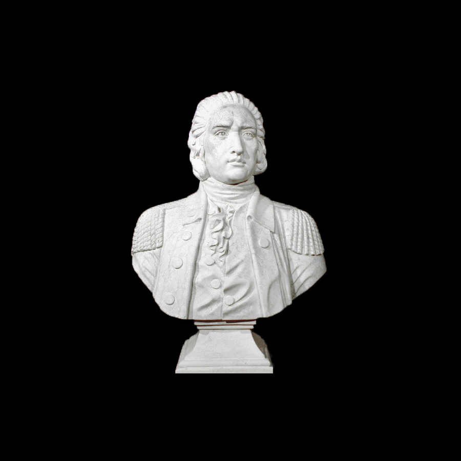 JBS207 Marble Bust of Revolutionary Officer Sculpture by Metropolitan Galleries Inc JBS207 Marble Bust of Revolutionary Officer Sculpture by Metropolitan Galleries Inc