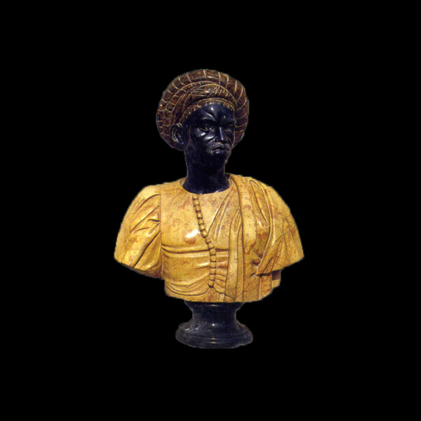 JBS220 Marble African Bust Sculpture by Metropolitan Galleries Inc