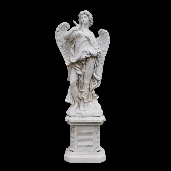 JBS360-A Marble Saint Angelos Angel atop Base Sculpture by Metropolitan Galleries Inc JBS360-A Marble Saint Angelos Angel atop Base Sculpture by Metropolitan Galleries Inc