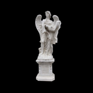 JBS360-B Marble Saint Angelos Angel atop Base Sculpture by Metropolitan Galleries Inc JBS360-B Marble Saint Angelos Angel atop Base Sculpture by Metropolitan Galleries Inc