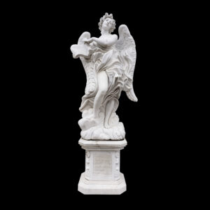 JBS360-C Marble Saint Angelos Angel atop Base Sculpture by Metropolitan Galleries Inc JBS360-C Marble Saint Angelos Angel atop Base Sculpture by Metropolitan Galleries Inc