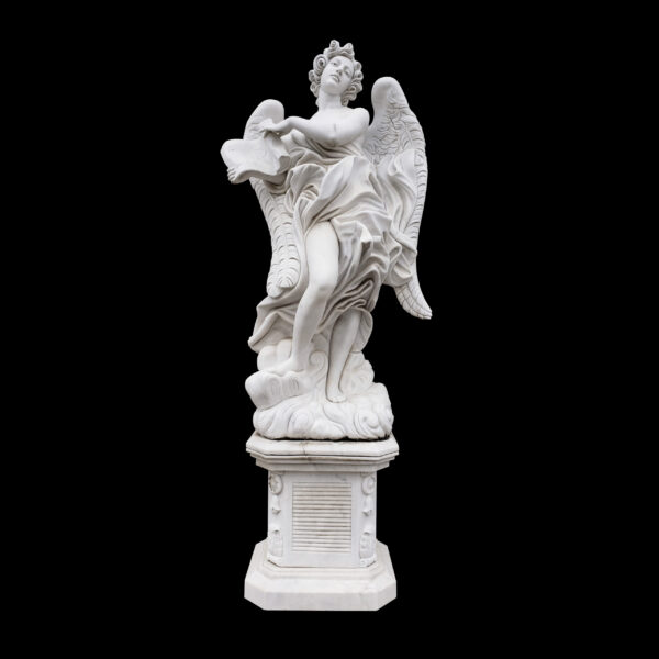 JBS360-C Marble Saint Angelos Angel atop Base Sculpture by Metropolitan Galleries Inc JBS360-C Marble Saint Angelos Angel atop Base Sculpture by Metropolitan Galleries Inc
