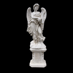 JBS360-D Marble Saint Angelos Angel atop Base Sculpture by Metropolitan Galleries Inc JBS360-D Marble Saint Angelos Angel atop Base Sculpture by Metropolitan Galleries Inc