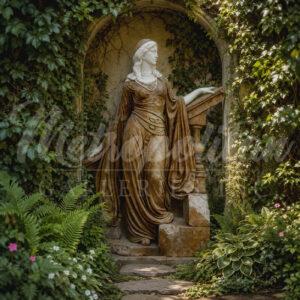 JBS780 Marble Goddess on the Stairs Sculpture by Metropolitan Galleries Inc Vignette WM