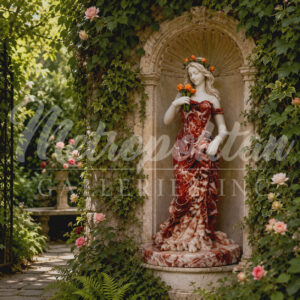 JBS795 Marble Standing Lady with Flowers Sculpture by Metropolitan Galleries Inc Vignette WM