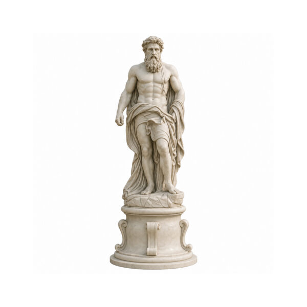 JBS802 Marble Greek Man on Pedestal Sculpture by Metropolitan Galleries Inc