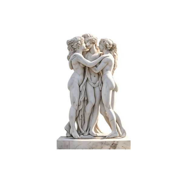 Marble Three Nude Graces Sculpture