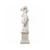 JBS810 Marble 'The Enchanted Maiden' Lady Sculpture on Pedestal by Metropolitan Galleries Inc