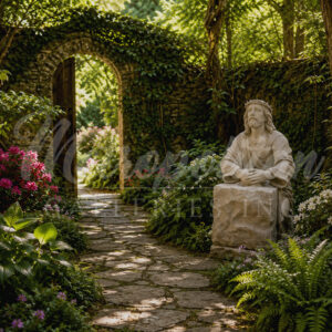 JBS9002 Marble Kneeling Jesus in the Garden Sculpture by Metropolitan Galleries Inc Vignette WM