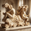 JBT301 Marble Four Figures Table in Cream Marble